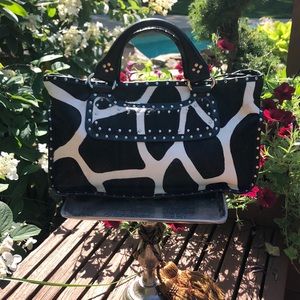 Celine NWOT Black/White Cowhide Satchel Bag